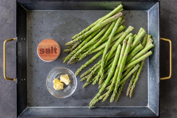 Ingredients for teamed asparagus