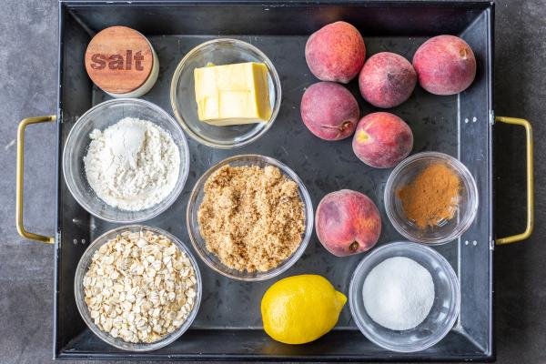 Ingredients for peach crisp