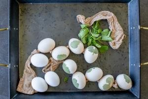 eggs wrapped in herbs