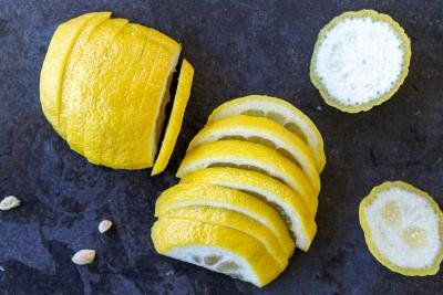 Lemon sliced into pieces.