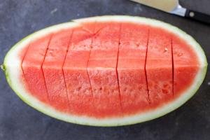 Watermelon cut into strips.
