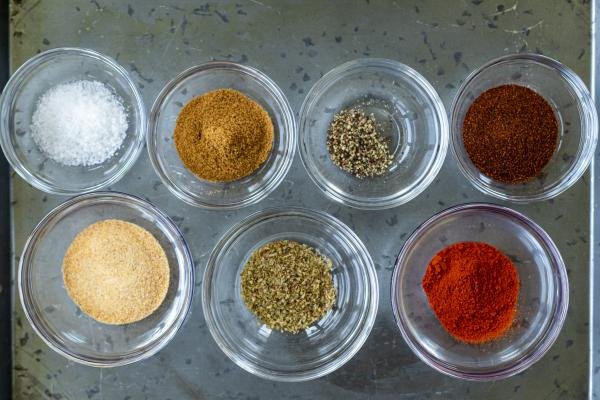 Ingredients in a bowl for fajita seasoning.