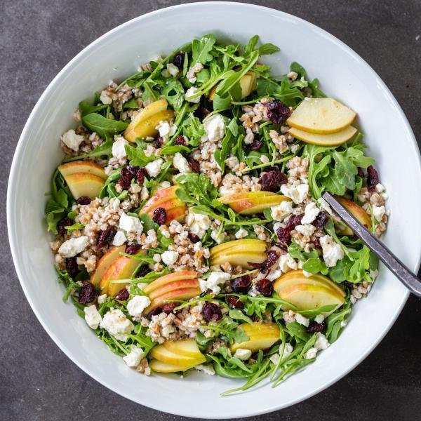 Farro Salad in a bowl.