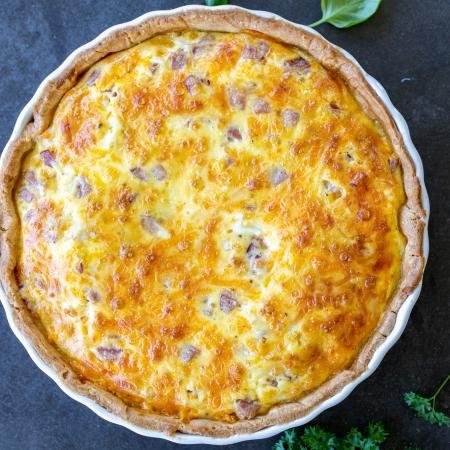 Ham and Cheese Quiche Recipe (The Easiest) - Momsdish