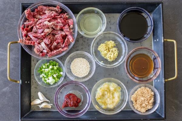 Ingredients for beef bulgogi