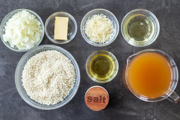 Ingredients for Parmesan Risotto.