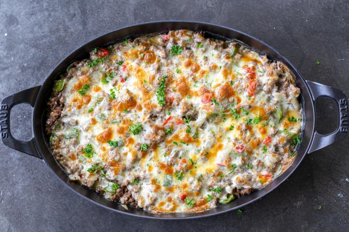 Philly Cheesesteak Casserole (The Very Best) - Momsdish