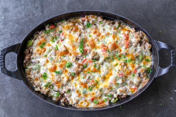 Philly Cheesesteak Casserole (The Very Best) - Momsdish