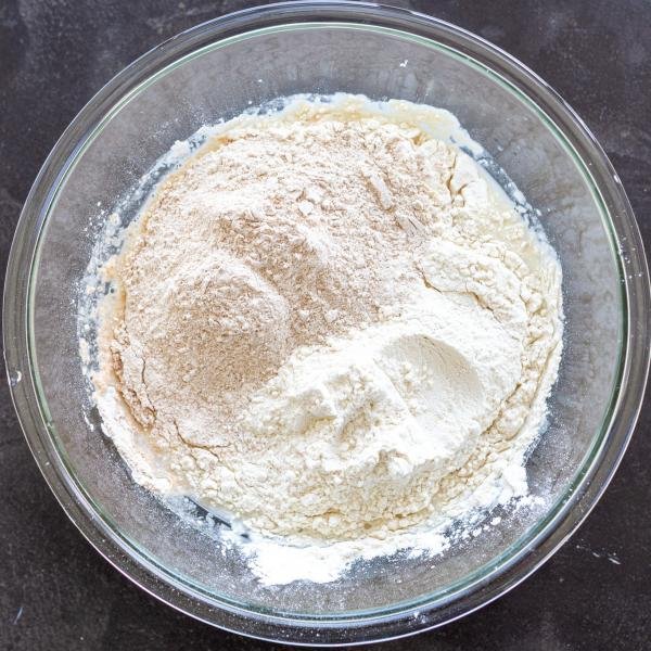 flour added to the bowl