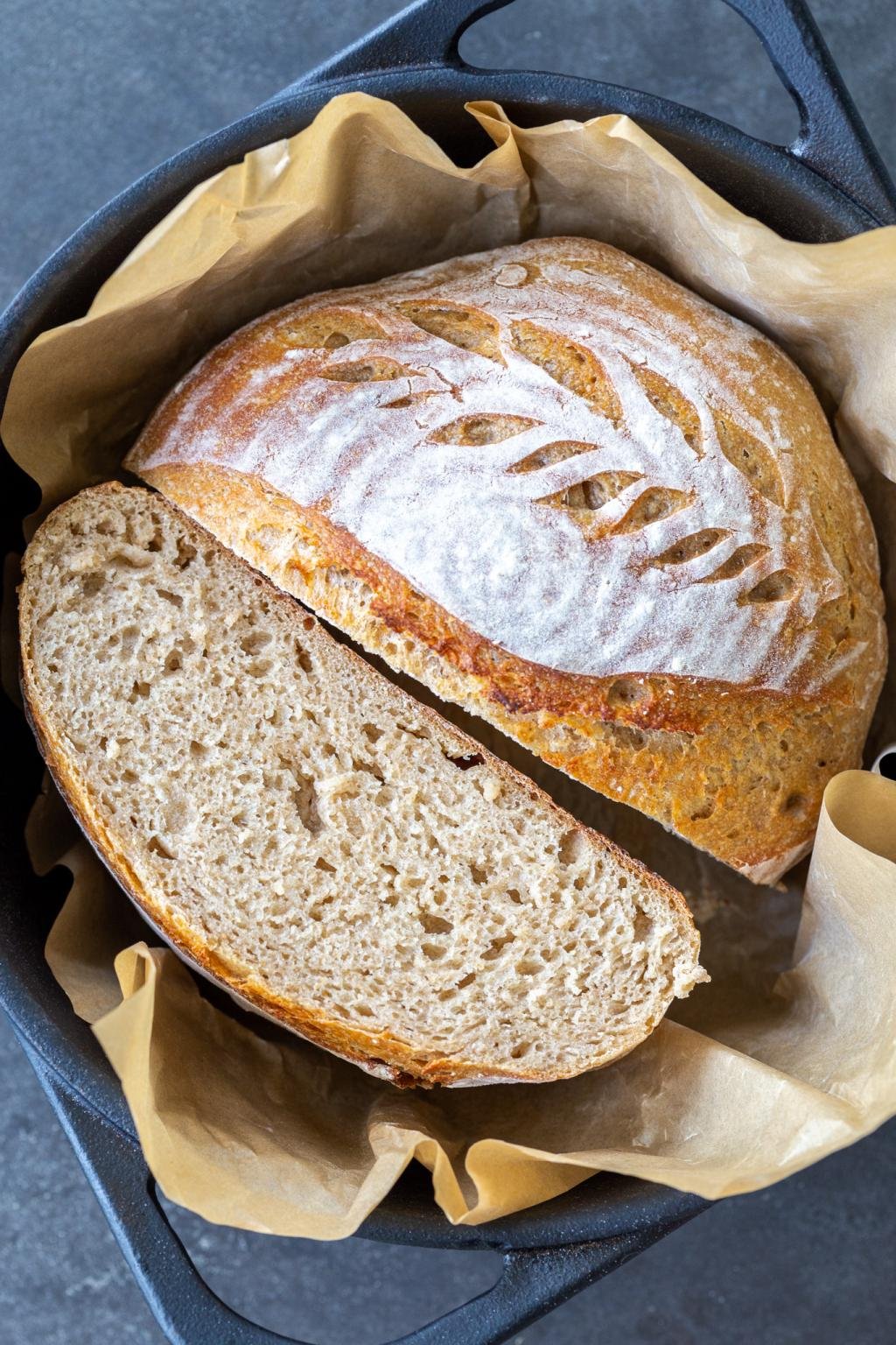 (Almost) Whole Wheat Sourdough Bread - Momsdish