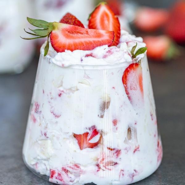 English Eton Mess in a cup.
