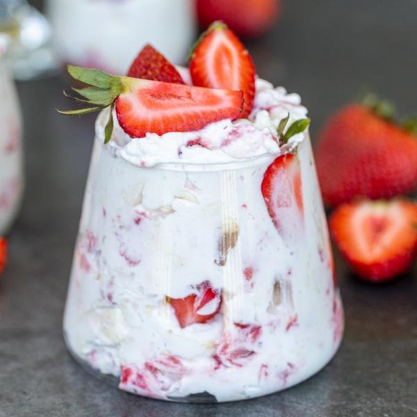 English Eton Mess in a cup.