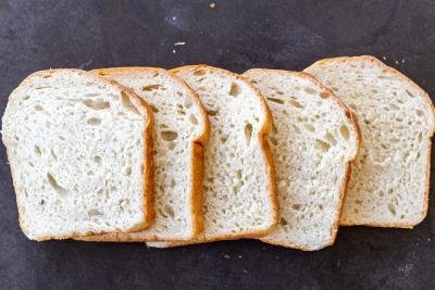 Sliced up Sourdough Sandwich Bread.
