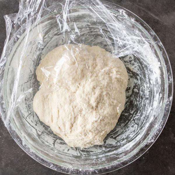 Sourdough Sandwich Bread dough in a bowl.