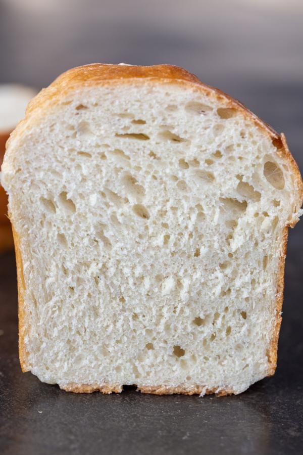 Sliced open Sourdough Sandwich Bread.