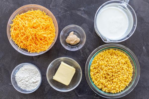 Ingredients for Mac and cheese