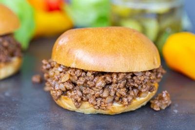 Sloppy Joes on a serving tray.