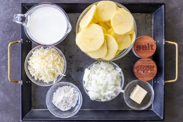 Ingredients for Scalloped Potatoes. 