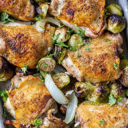 Sheet Pan Chicken Thighs with Veggies - Momsdish