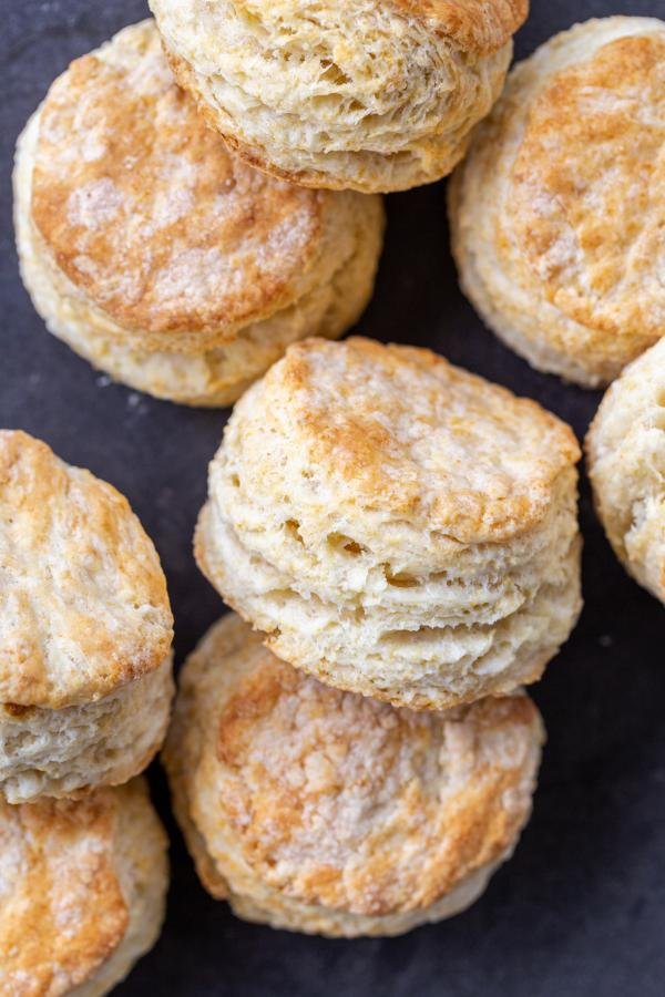 Buttermilk Biscuits on a tray. 