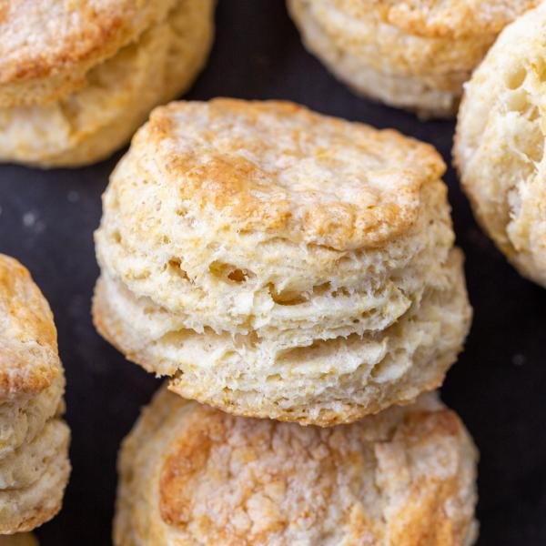 Buttermilk Biscuits close up.