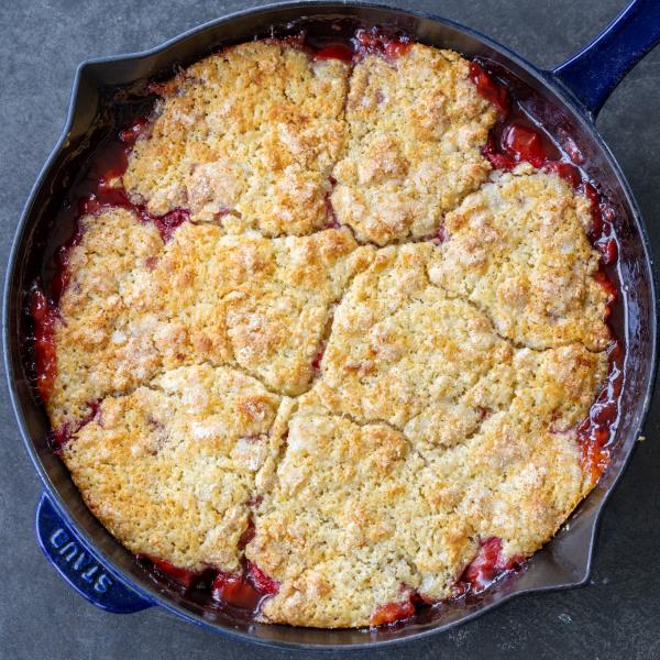 Baked Strawberry Cobbler.