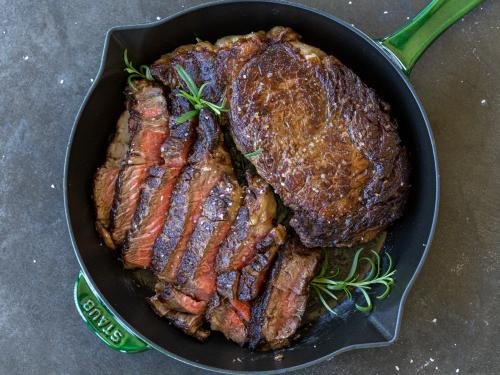 Ribeye Steaks in a Cast Iron Skillet - The Salted Potato from Renée Robinson