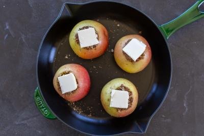 Apples with filling and butter.