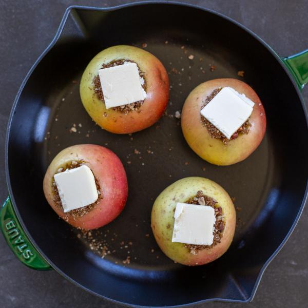 Apples with filling and butter.