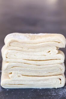Danish Pastry dough rolled up.