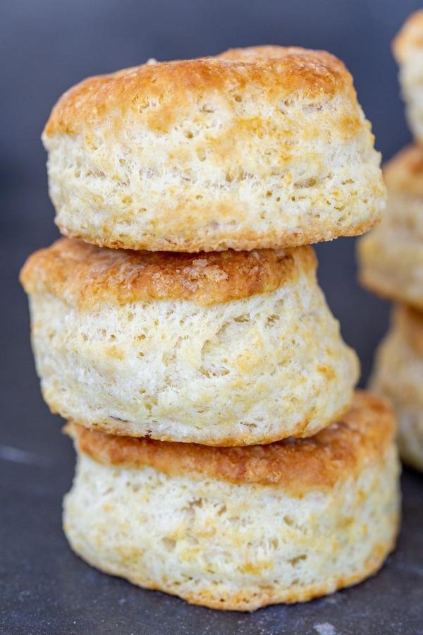 Sourdough Biscuits on top of each other.