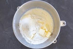 Flour, butter and liquids combined.