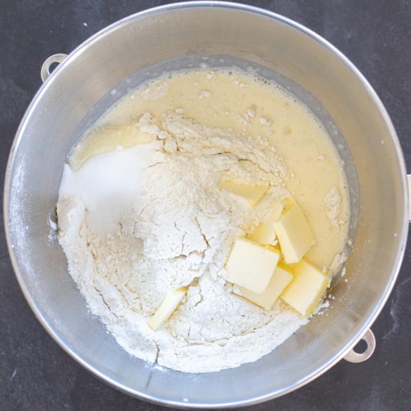 Flour, butter and liquids combined.