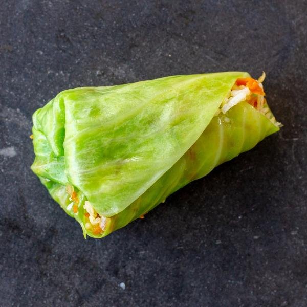 Wrapped cabbage roll.