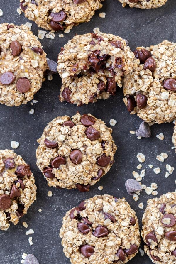 Banana Oatmeal Cookies on a tray.