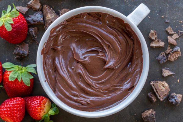 Chocolate Ganache in a bowl.