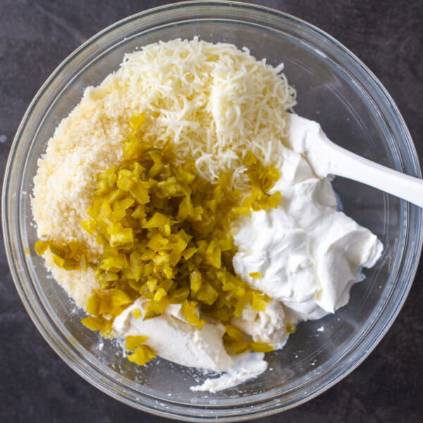 Dip ingredients in a bowl.