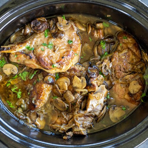 Crock Pot Pork Chops (with Mushrooms) - Momsdish