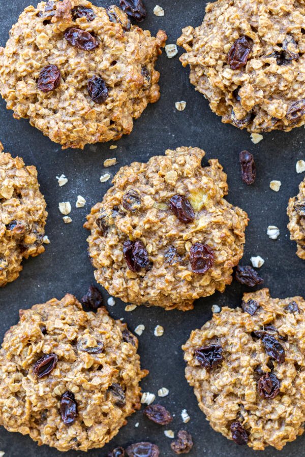 Several of Oatmeal Raisin Cookies.