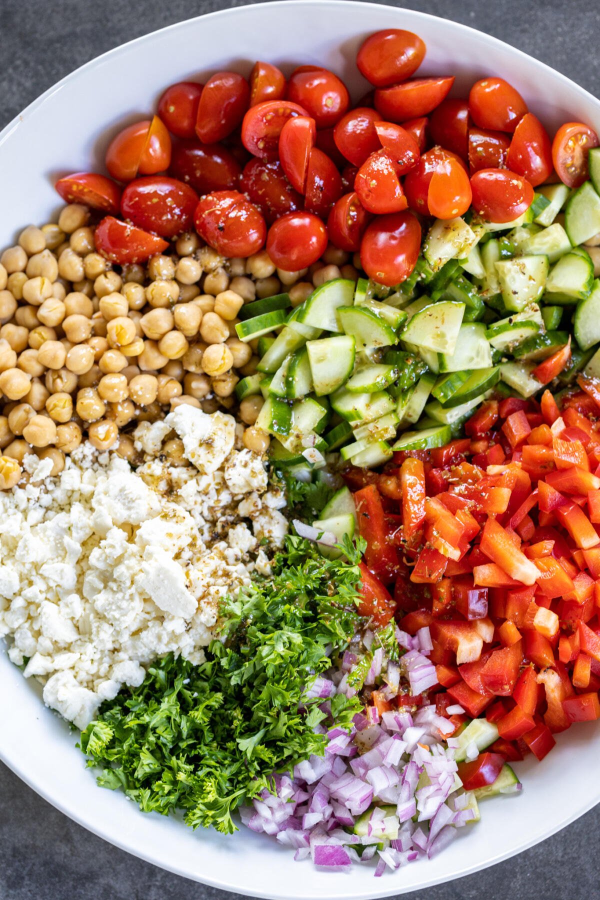 Mediterranean Chickpea Salad And Dressing Momsdish 4986