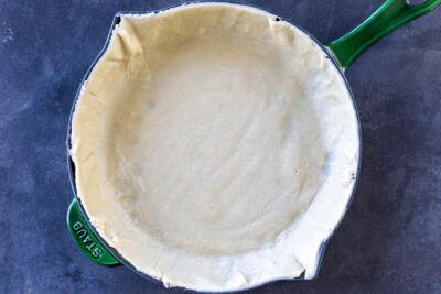 Pie crust in a pan.