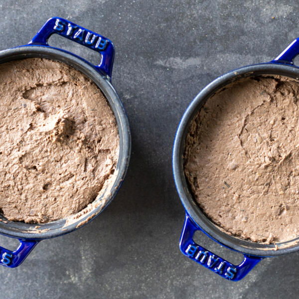 Blended liver in a pan.