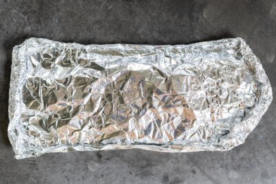 Wrapped salmon in foil.