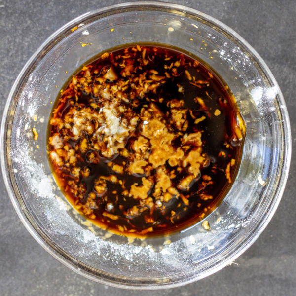 Stir fry sauce ingredients in a bowl.
