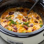 Slow Cooker with Crack Chicken bacon.