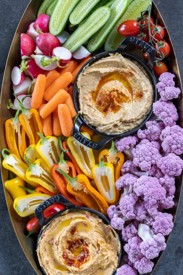 Crudite Platter with dipping sauce.