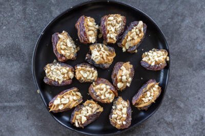 Stuffed dates with peanut butter and nuts