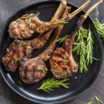 Grilled Lamb Chops on a plate.