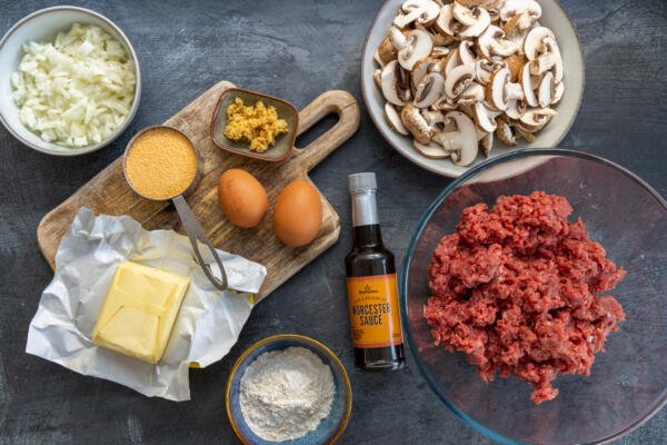 Ingredients for Salisbury Steak.