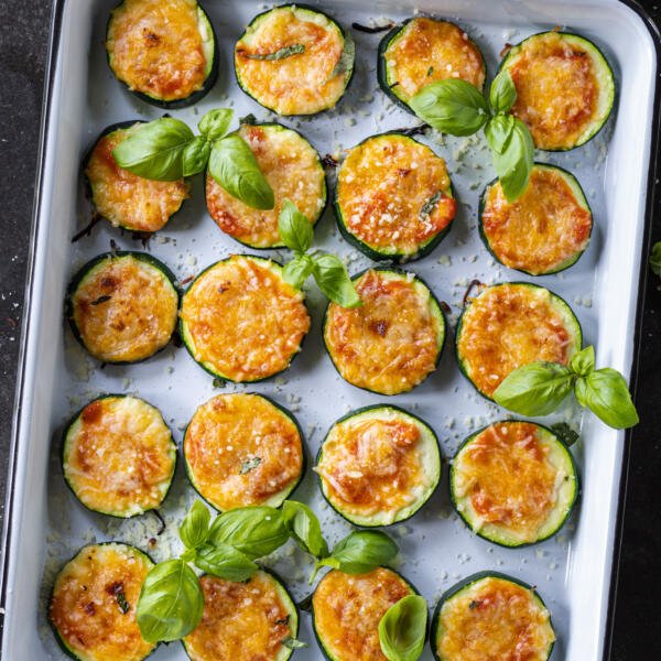 Baked Zucchini Pizza Bites.